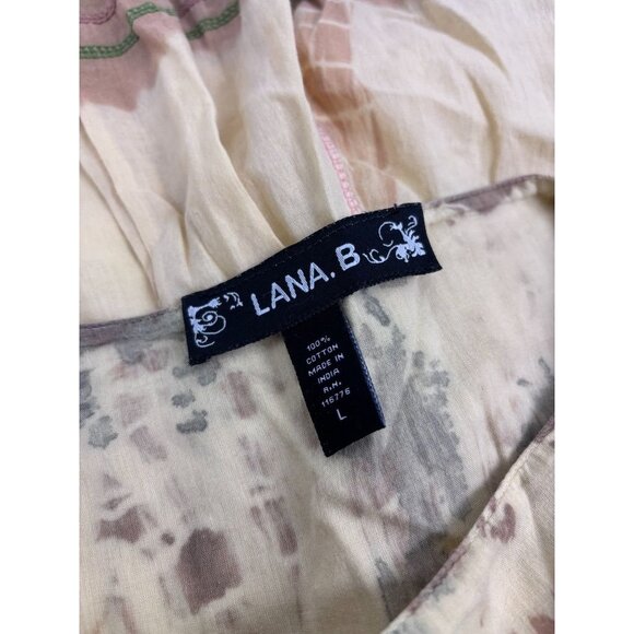 Lana B. Vintage women's large yellow tie dye boho midi gypsy skirt embroidered - Picture 7 of 11